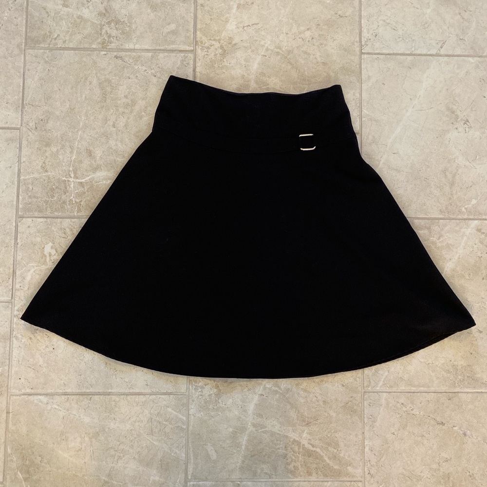 Rave USA Vintage Black Midi Skirt Silver Buckle